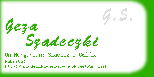 geza szadeczki business card